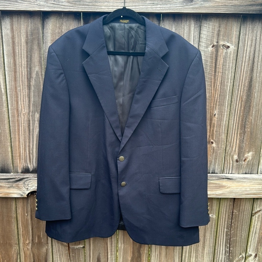 Oscar De La Renta Navy Blue Blazer, Size 48r